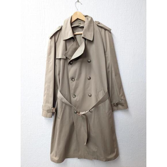Vintage Brooks Brothers Beige Trench Coat Classic Preppy Old Money Size 40 Reg